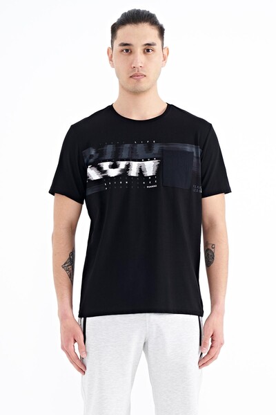 Tommylife Wholesale Black Standard Fit Men's T-shirt - 88200 - Thumbnail