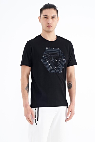 Tommylife Wholesale Black Standard Fit Men's T-shirt - 88231 - Thumbnail