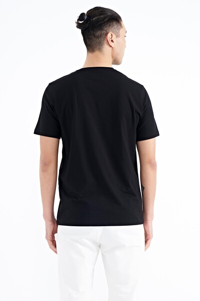 Tommylife Wholesale Black Standard Fit Men's T-shirt - 88231 - Thumbnail