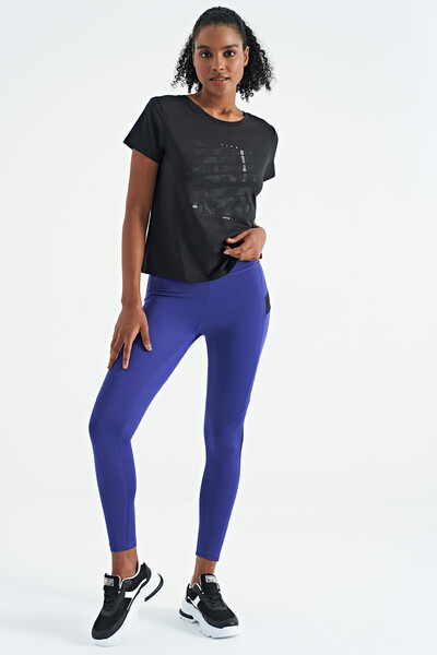 Tommylife Wholesale Black Standard Fit Women's Sport T-Shirt - 97264 - Thumbnail