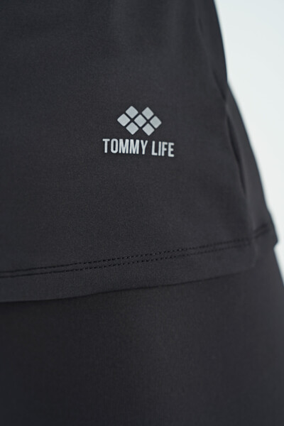 Tommylife Wholesale Black Standard Fit Women's Sport Tank Top - 97258 - Thumbnail