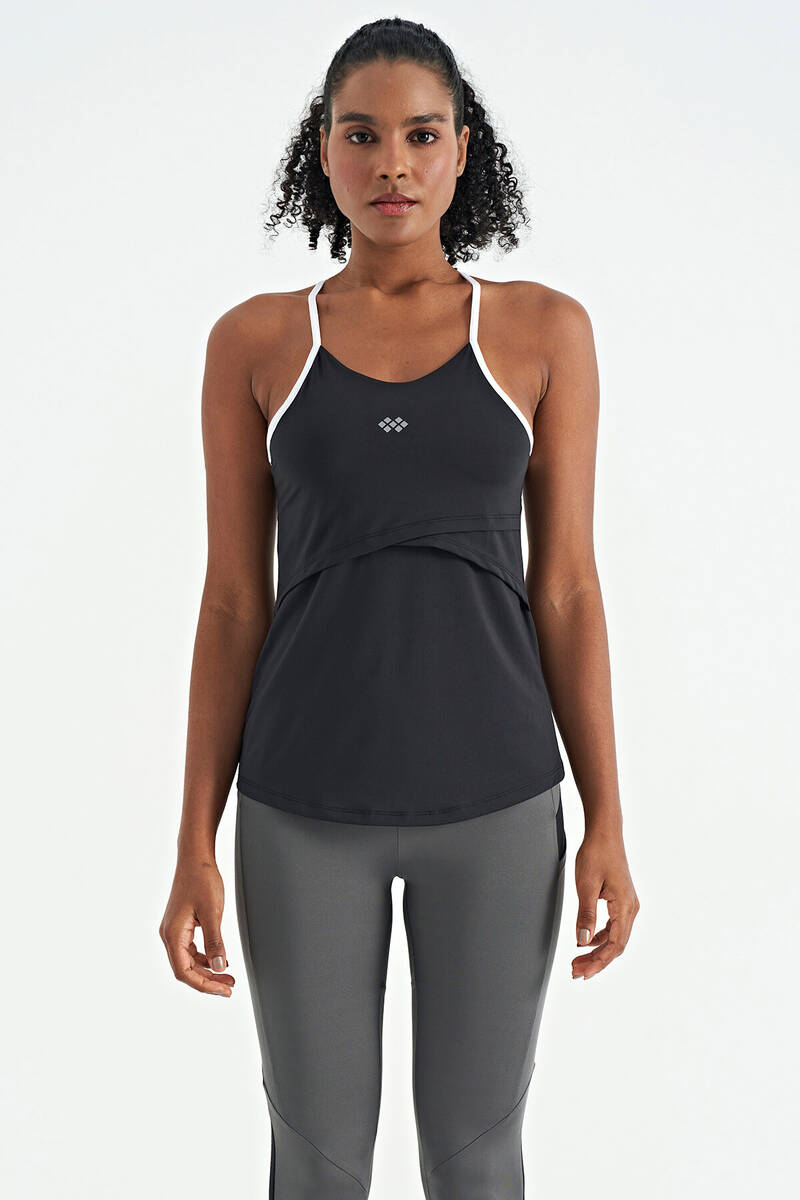 TOMMYLIFE - Tommylife Wholesale Black Standard Fit Women's Sport Tank Top - 97261