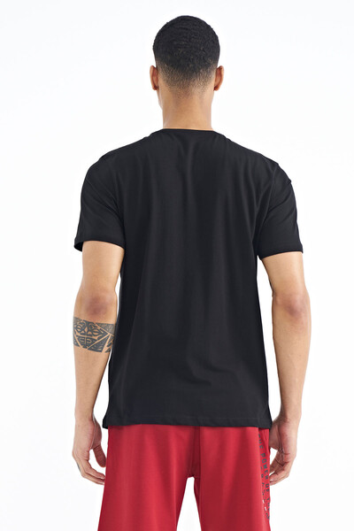 Tommylife Wholesale Black V Collar Standard Fit Men's T-Shirt - 88186 - Thumbnail