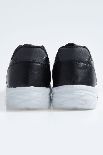 Tommylife Wholesale Black - White Faux Leather Men's Sneakers - 89113 - Thumbnail