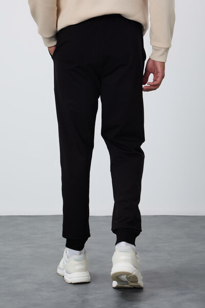 Tommylife Wholesale Black With Classic Pockets Standard Mold Cuffed Men's Sweatpant - 84652 - Thumbnail