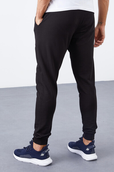 Tommylife Wholesale Black With Classic Pockets Standard Mold Cuffed Men's Sweatpant - 84652 - Thumbnail