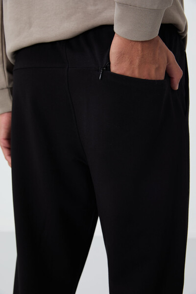 Tommylife Wholesale Black With Laced With Pockets Standard Mold Classic Hem Men's Sweatpant - 84682 - Thumbnail