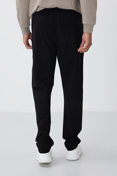 Tommylife Wholesale Black With Laced With Pockets Standard Mold Classic Hem Men's Sweatpant - 84682 - Thumbnail