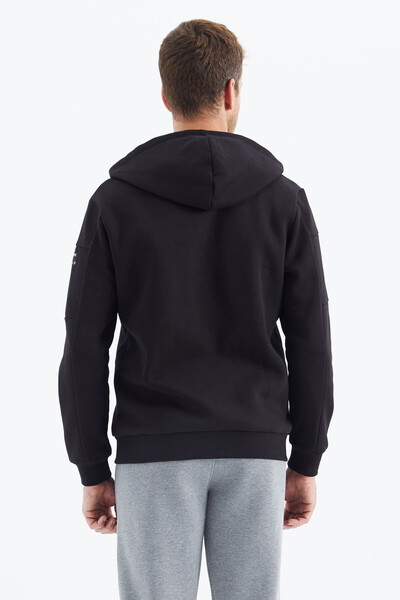 Tommylife Wholesale Black Zippered Men's Sweatshirt - 88303 - Thumbnail