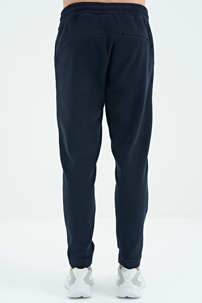 Tommylife Wholesale Blaine Navy Blue Logo Embroidered Men's Fleece Sweatpants - 82108 - Thumbnail