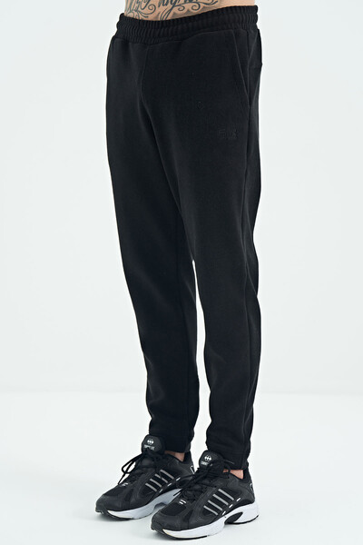 Tommylife Wholesale Blaine Standard Fit Men's Fleece Sweatpants 82108 Black - Thumbnail