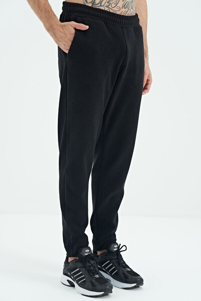 Tommylife Wholesale Blaine Standard Fit Men's Fleece Sweatpants 82108 Black - Thumbnail