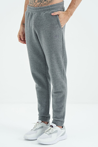 Tommylife Wholesale Blaine Standard Fit Men's Fleece Sweatpants 82108 Gray Melange - Thumbnail