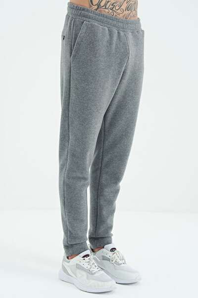 Tommylife Wholesale Blaine Standard Fit Men's Fleece Sweatpants 82108 Gray Melange - Thumbnail