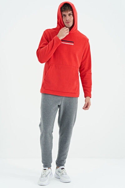 Tommylife Wholesale Blaine Standard Fit Men's Fleece Sweatpants 82108 Gray Melange - Thumbnail