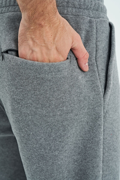 Tommylife Wholesale Blaine Standard Fit Men's Fleece Sweatpants 82108 Gray Melange - Thumbnail