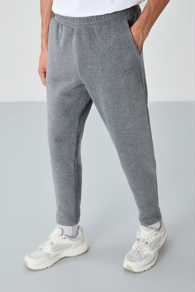 Tommylife Wholesale Blaine Standard Fit Men's Fleece Sweatpants 82108 Gray Melange - Thumbnail