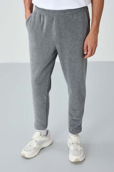 Tommylife Wholesale Blaine Standard Fit Men's Fleece Sweatpants 82108 Gray Melange - Thumbnail