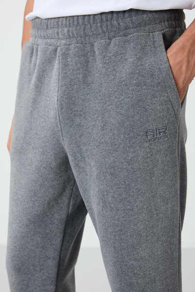 Tommylife Wholesale Blaine Standard Fit Men's Fleece Sweatpants 82108 Gray Melange - Thumbnail