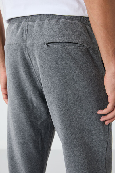 Tommylife Wholesale Blaine Standard Fit Men's Fleece Sweatpants 82108 Gray Melange - Thumbnail