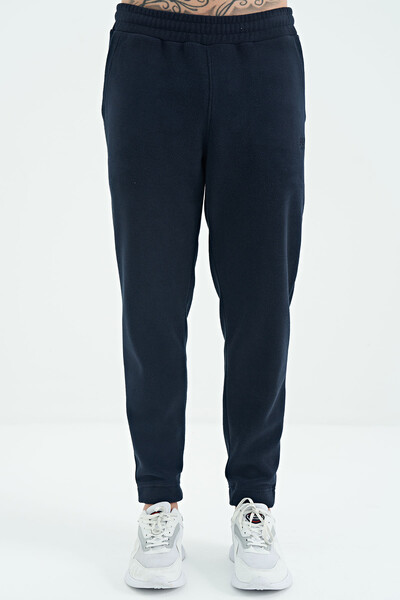 Tommylife Wholesale Blaine Standard Fit Men's Fleece Sweatpants 82108 Navy Blue - Thumbnail