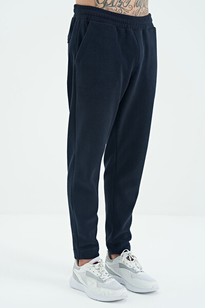 Tommylife Wholesale Blaine Standard Fit Men's Fleece Sweatpants 82108 Navy Blue - Thumbnail