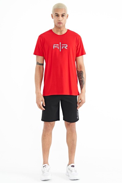 Tommylife Wholesale Boris Crew Neck Standard Fit Printed Men's T-Shirt 88206 Red - Thumbnail