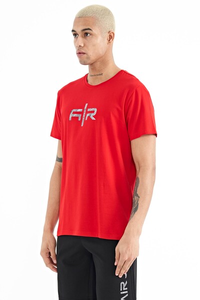 Tommylife Wholesale Boris Crew Neck Standard Fit Printed Men's T-Shirt 88206 Red - Thumbnail