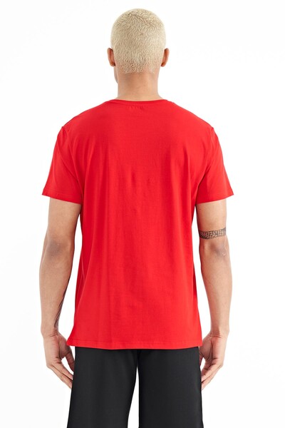 Tommylife Wholesale Boris Crew Neck Standard Fit Printed Men's T-Shirt 88206 Red - Thumbnail