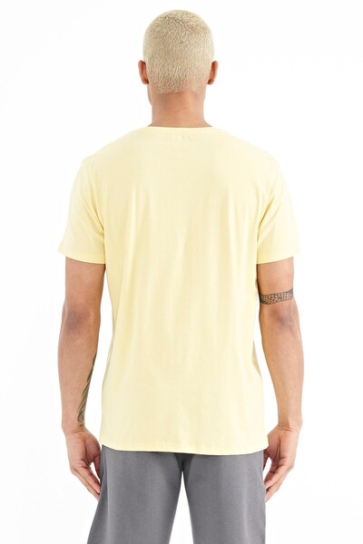 Tommylife Wholesale Boris Crew Neck Standard Fit Printed Men's T-Shirt 88206 Yellow - Thumbnail