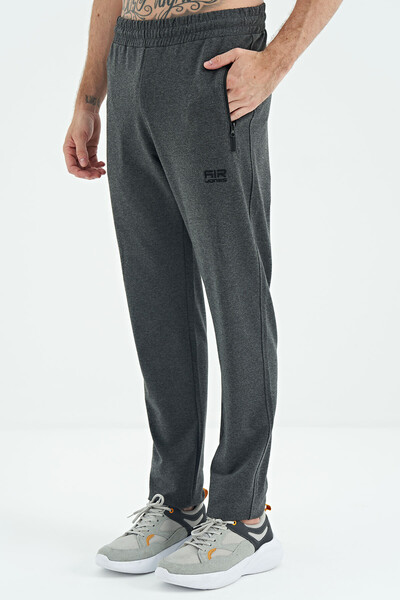 Tommylife Wholesale Boyce Standard Fit Classic Leg Men's Sweatpants 84954 Anthracite Melange - Thumbnail