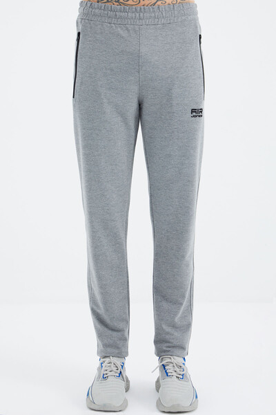 Tommylife Wholesale Boyce Standard Fit Classic Leg Men's Sweatpants 84954 Gray Melange - Thumbnail