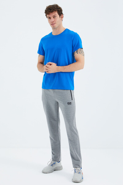 Tommylife Wholesale Boyce Standard Fit Classic Leg Men's Sweatpants 84954 Gray Melange - Thumbnail