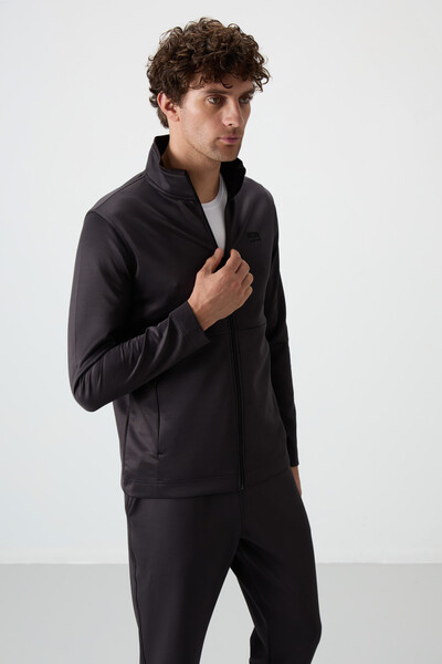 Tommylife Wholesale Bran Standard Fit Scuba Basic Men's Tracksuit Set 85199 Anthracite - Thumbnail