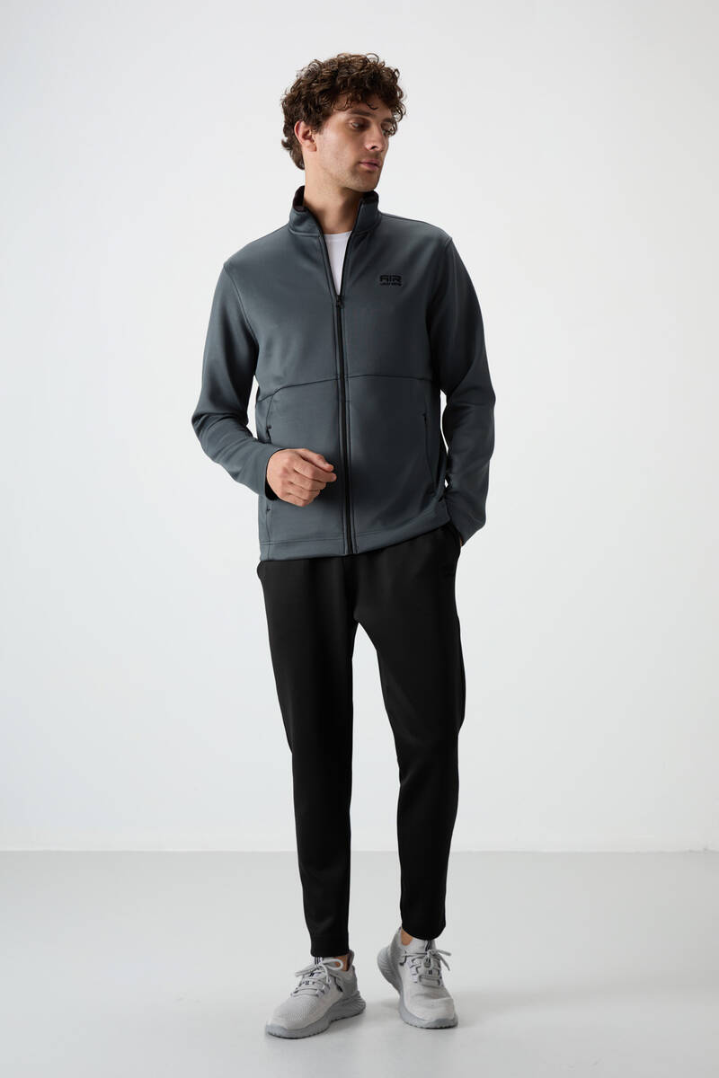 TOMMYLIFE - Tommylife Wholesale Bran Standard Fit Scuba Basic Men's Tracksuit Set 85199 Forest Green - Black