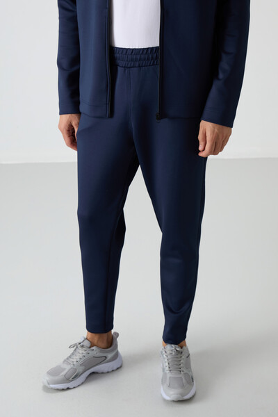 Tommylife Wholesale Bran Standard Fit Scuba Basic Men's Tracksuit Set 85199 Indigo - Thumbnail