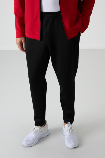 Tommylife Wholesale Bran Standard Fit Scuba Basic Men's Tracksuit Set 85199 Red - Black - Thumbnail