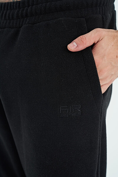 Tommylife Wholesale Bret Black Logo Embroidered Men's Fleece Sweatpants - 82107 - Thumbnail