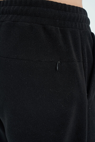 Tommylife Wholesale Bret Black Logo Embroidered Men's Fleece Sweatpants - 82107 - Thumbnail