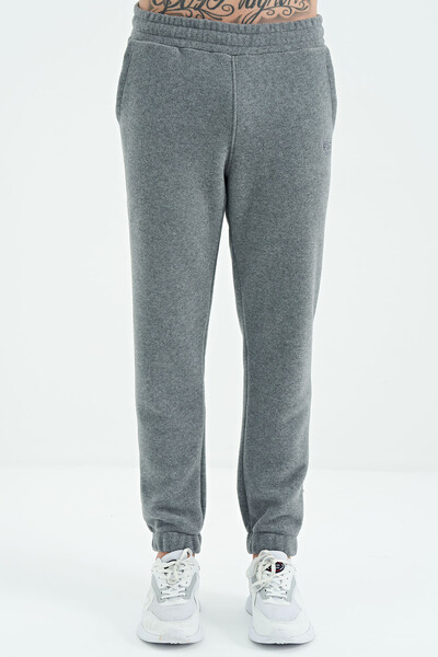 Tommylife Wholesale Bret Standard Fit Men's Fleece Sweatpants 82107 Gray Melange - Thumbnail