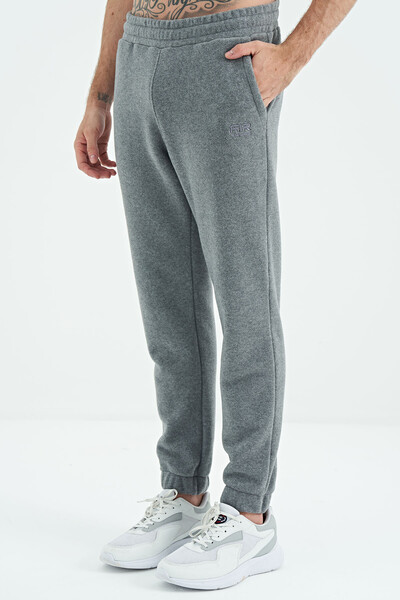 Tommylife Wholesale Bret Standard Fit Men's Fleece Sweatpants 82107 Gray Melange - Thumbnail