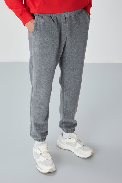 Tommylife Wholesale Bret Standard Fit Men's Fleece Sweatpants 82107 Gray Melange - Thumbnail