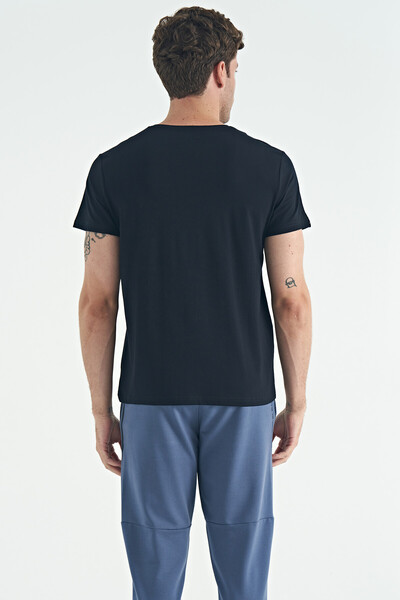 Tommylife Wholesale Calvin Crew Neck Standard Fit Basic Men's T-Shirt 88245 Navy Blue - Thumbnail