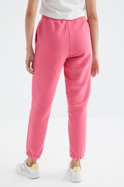 Tommylife Wholesale Candy Pink High Waisted Basic Jogger Fleece Women's Sweatpants - 94622 - Thumbnail