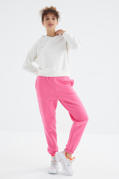 Tommylife Wholesale Candy Pink High Waisted Comfy Jogger Women's Sweatpants - 94624 - Thumbnail