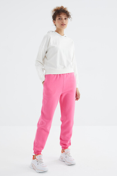 Tommylife Wholesale Candy Pink High Waisted Comfy Jogger Women's Sweatpants - 94624 - Thumbnail