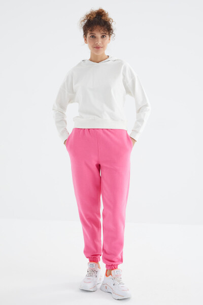 Tommylife Wholesale Candy Pink High Waisted Comfy Jogger Women's Sweatpants - 94624 - Thumbnail