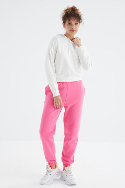 Tommylife Wholesale Candy Pink High Waisted Comfy Jogger Women's Sweatpants - 94624 - Thumbnail