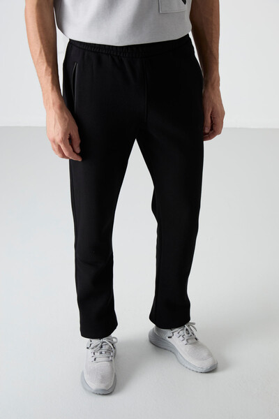 Tommylife Wholesale Carlo Standard Fit Men's Sweatpants 84942 Black - Thumbnail