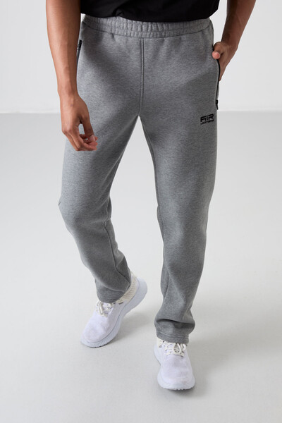 Tommylife Wholesale Carlo Standard Fit Men's Sweatpants 84942 Gray Melange - Thumbnail